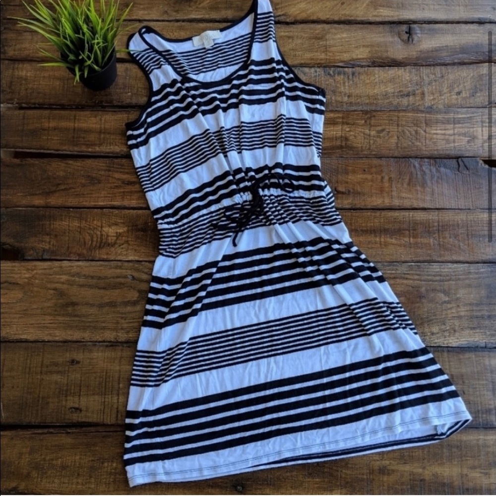 Olive and Oak Black and White Striped Sun Dress